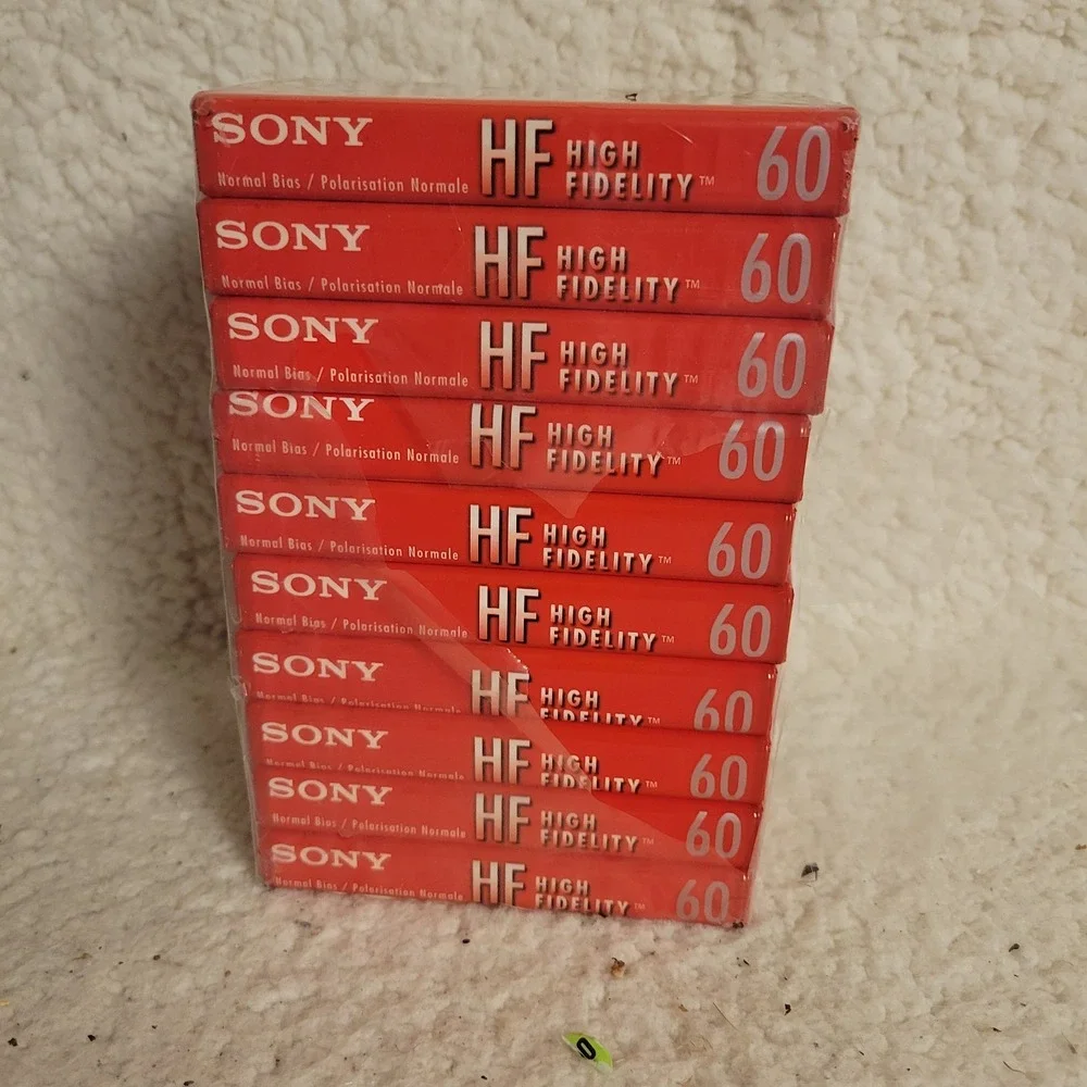 Sony HF 60 Blank Cassette Tapes 10 Pack C-60HFL High Fidelity Normal Bias NOS